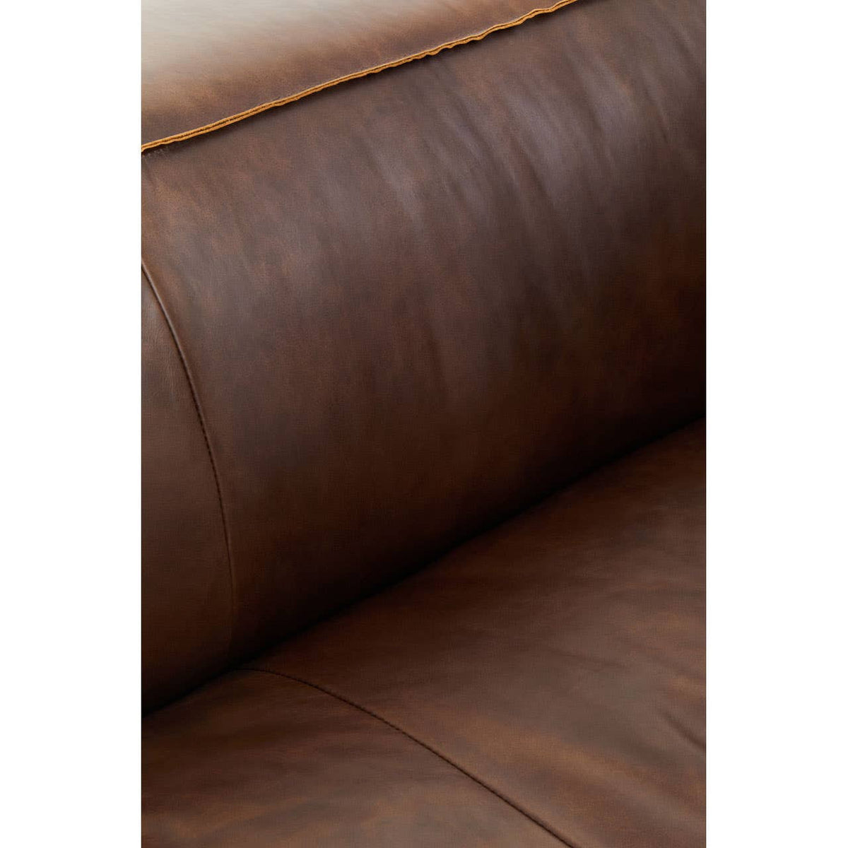 King Two Seater Antique Brown Leather Sofa