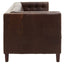 King Three Seater Dark Brown Leather Modern Chesterfield Sofa