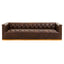 King Three Seater Modern Chesterfield Dark Brown Leather Sofa