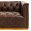 King Three Seater Modern Chesterfield Dark Brown Leather Sofa