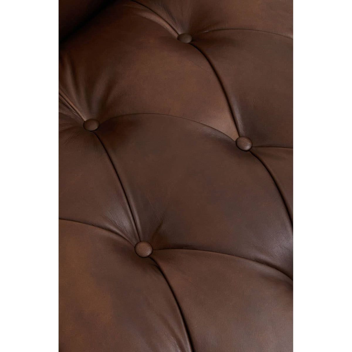 King Three Seater Modern Chesterfield Dark Brown Leather Sofa