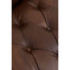 King Three Seater Modern Chesterfield Dark Brown Leather Sofa