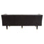 King Three Seater Black Leather Sofa With Flared Arms