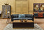 King Three Seater Black Leather Sofa With Flared Arms