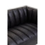 King Three Seater Black Leather Sofa With Flared Arms