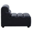 King Armless Antique Black Leather Modular Sofa Chair