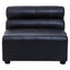 King Armless Antique Black Leather Modular Sofa Chair