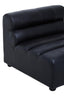 King Armless Antique Black Leather Modular Sofa Chair
