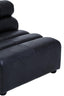 King Armless Antique Black Leather Modular Sofa Chair
