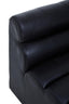 King Armless Antique Black Leather Modular Sofa Chair