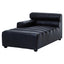 King Antique Black Left Arm Leather Modular Chaise Sofa