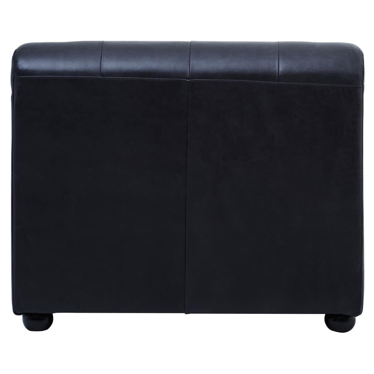 King Antique Black Left Arm Leather Modular Chaise Sofa