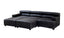King Antique Black Left Arm Leather Modular Chaise Sofa