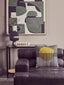 King Antique Black Left Arm Leather Modular Chaise Sofa