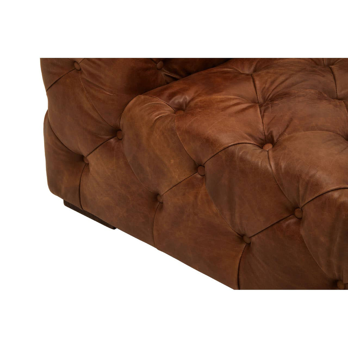Hoxton Brown Leather Left Arm Modern Chesterfield Sofa