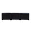 King Antique Black Right Arm Leather Modular Chaise Sofa