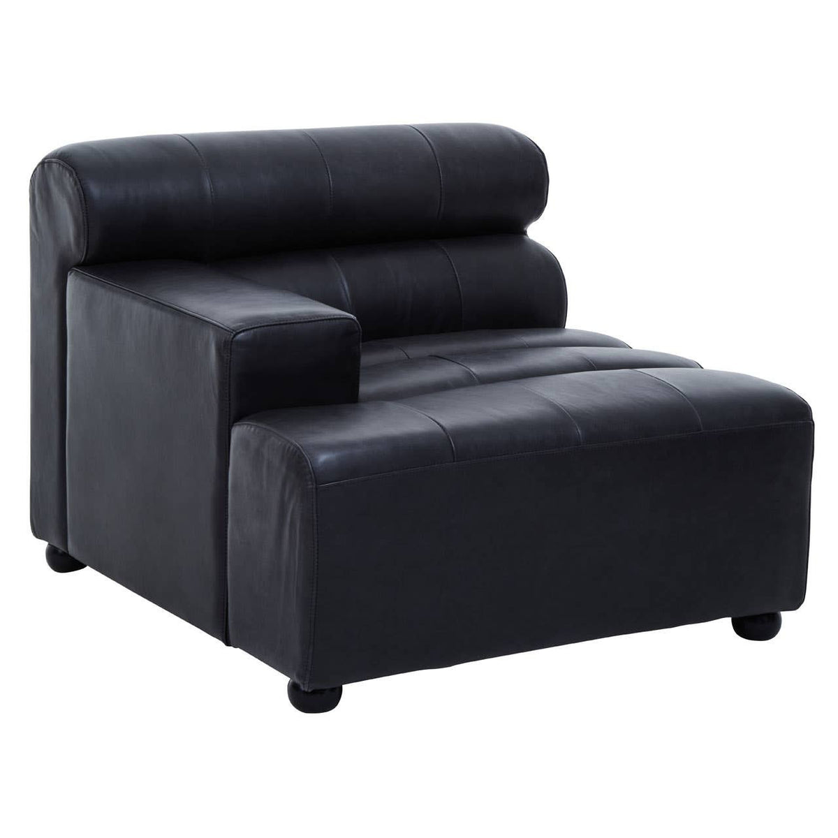 King Left Arm Antique Black Modular Leather Sofa