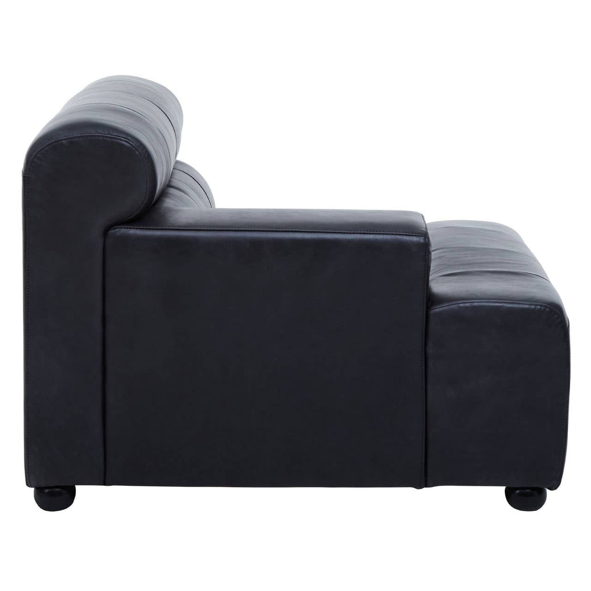King Left Arm Antique Black Modular Leather Sofa