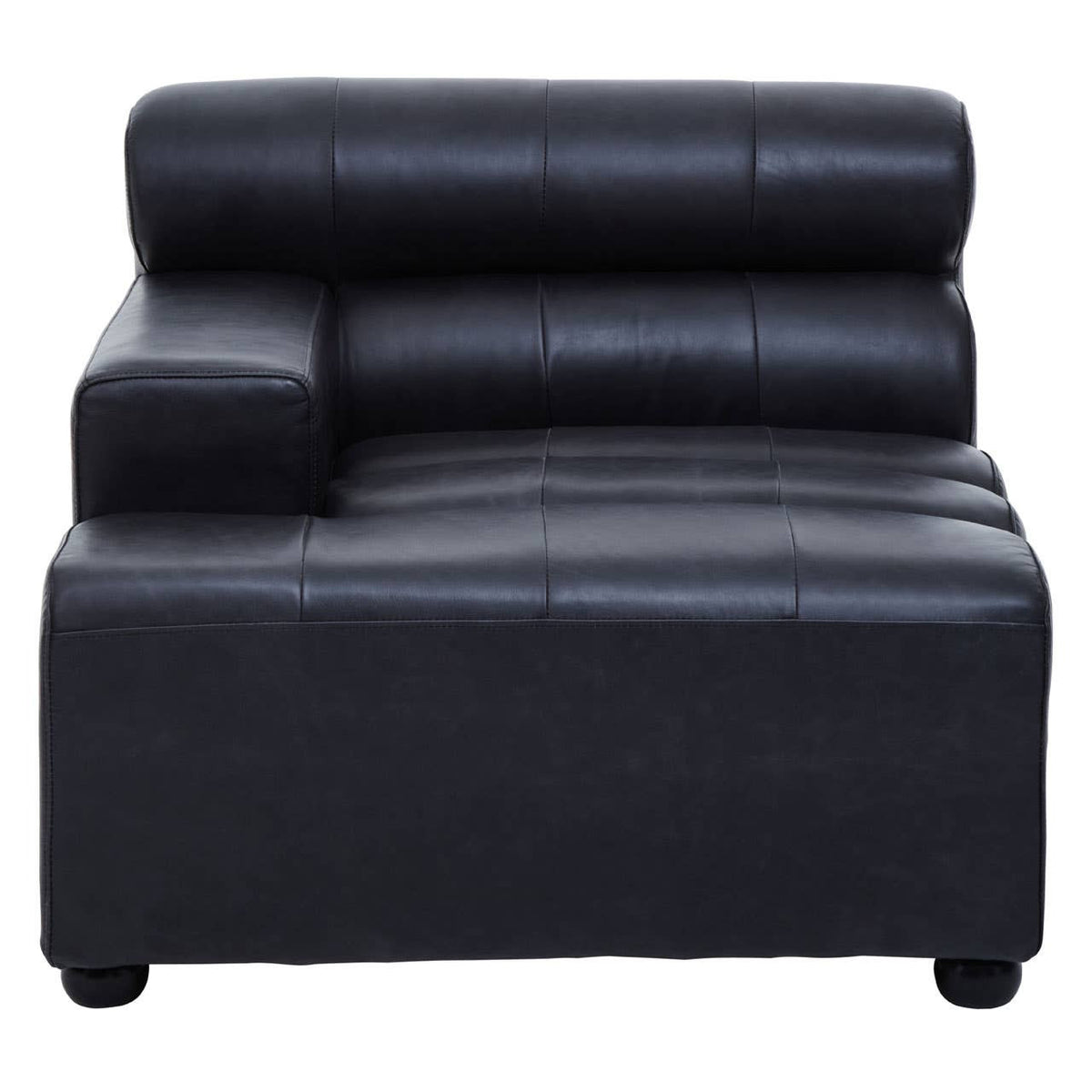 King Left Arm Antique Black Modular Leather Sofa
