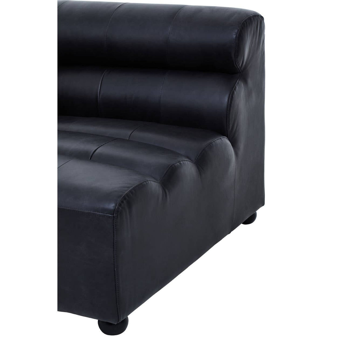 King Left Arm Antique Black Modular Leather Sofa