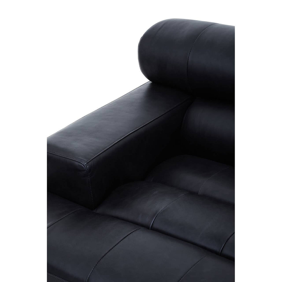 King Left Arm Antique Black Modular Leather Sofa