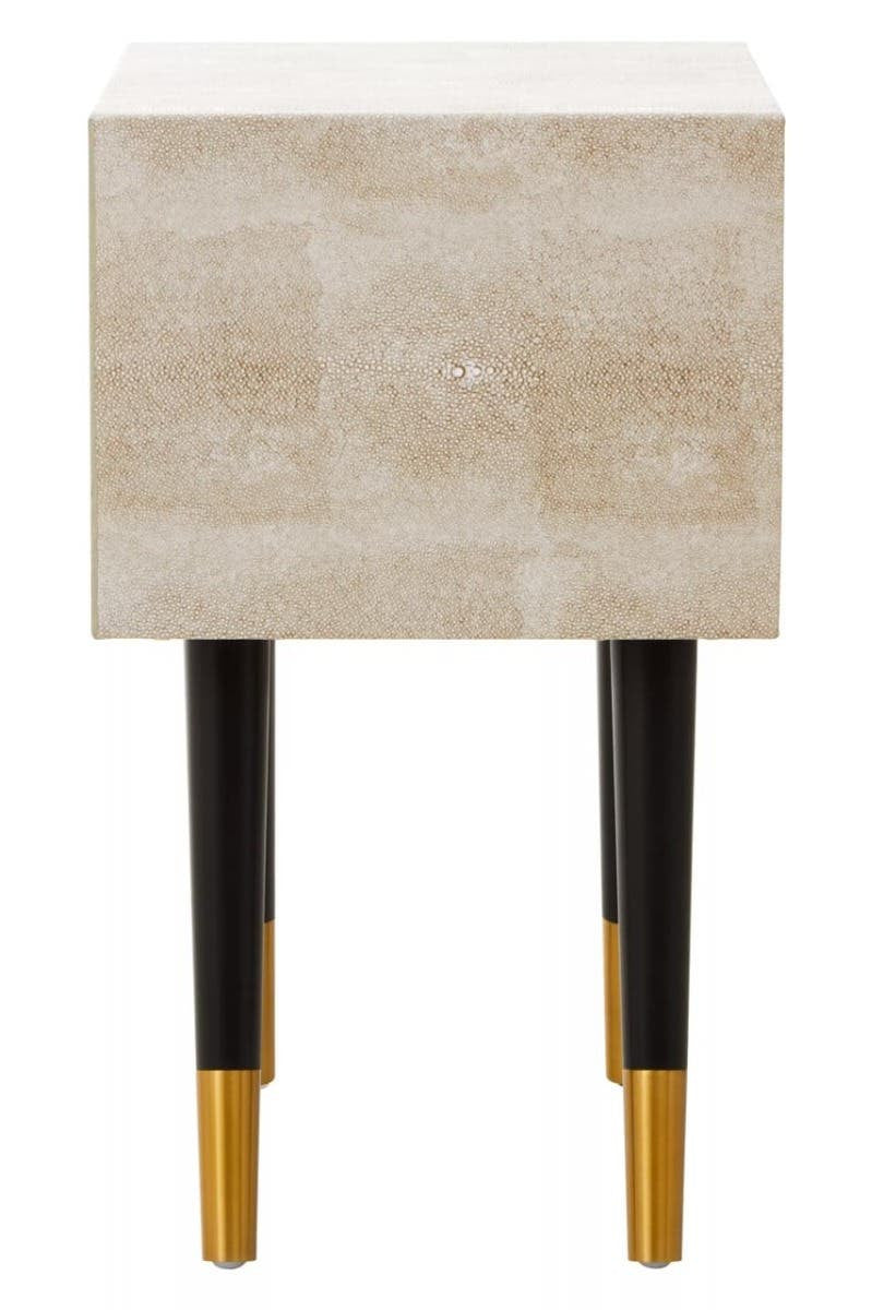 Cadio 2 Drawer Shagreen Effect Side Table