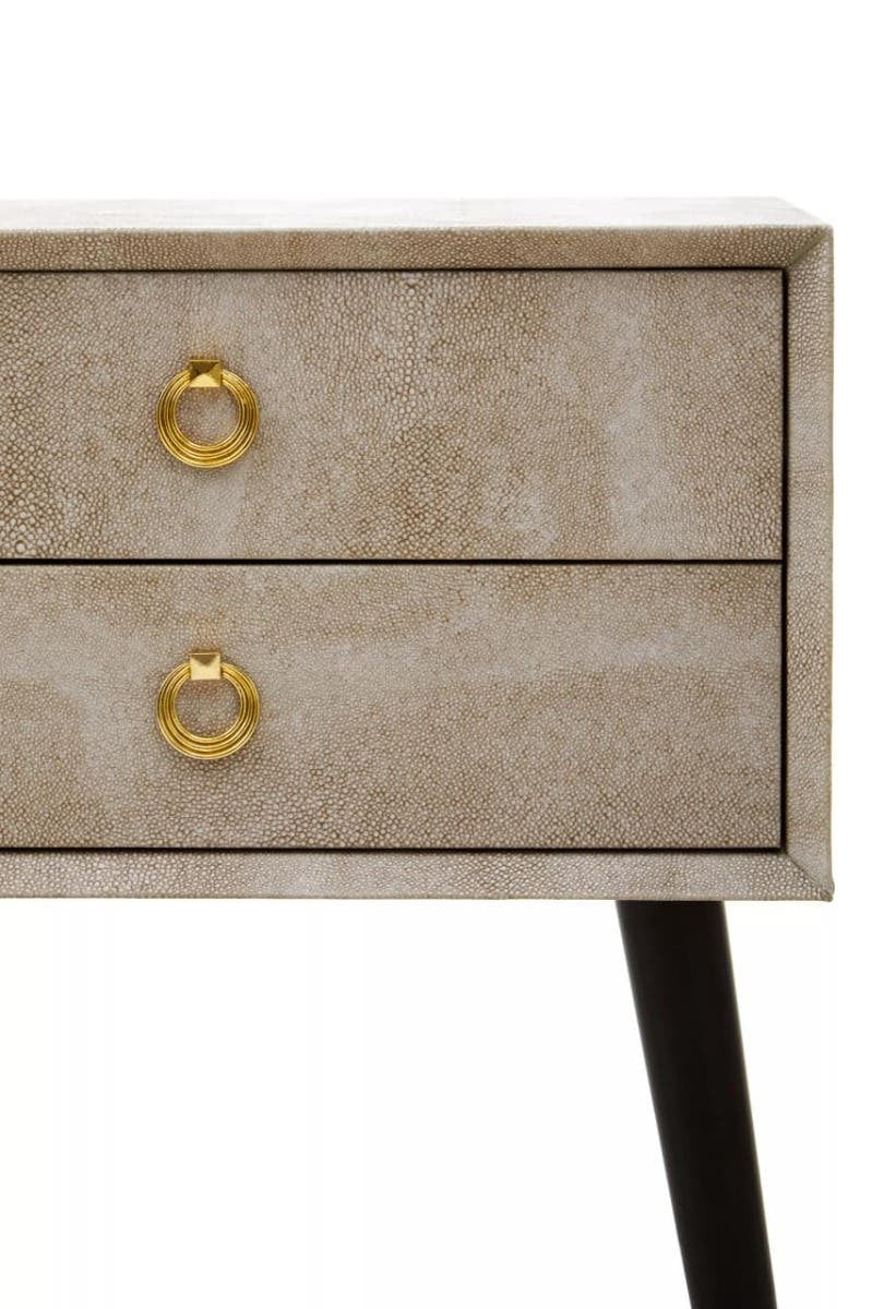 Cadio 2 Drawer Shagreen Effect Side Table