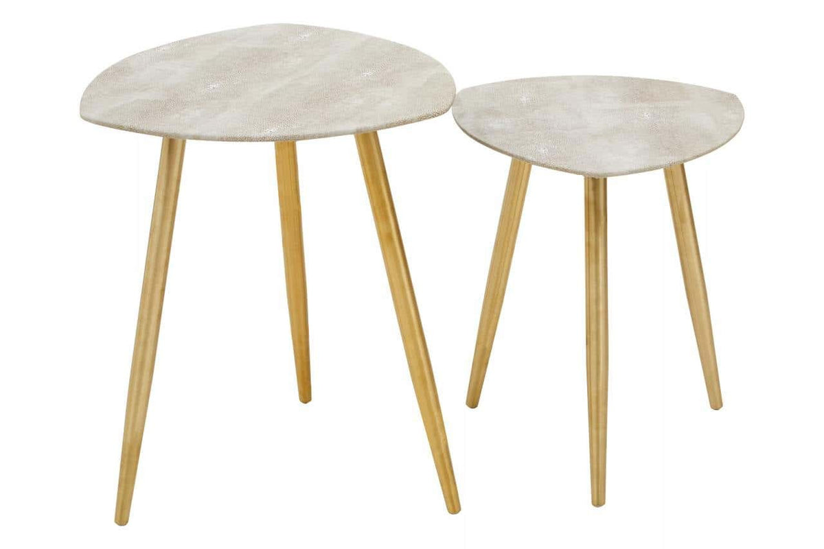Cadio Set Of Two Shagreen Effect Side Tables