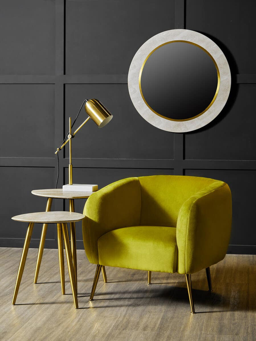 Cadio Set Of Two Shagreen Effect Side Tables