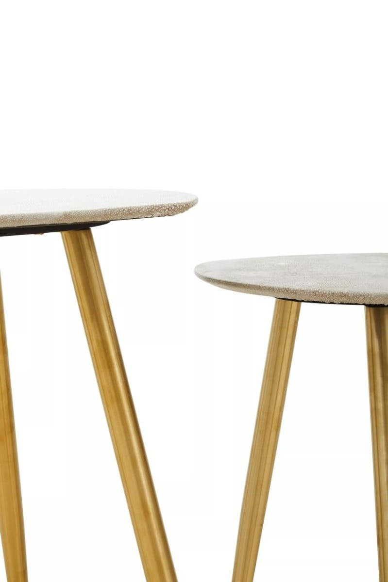 Cadio Set Of Two Shagreen Effect Side Tables