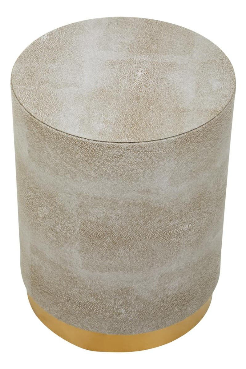 Cadio Shagreen Effect Round Stool and Side Table