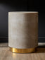Cadio Shagreen Effect Round Stool and Side Table