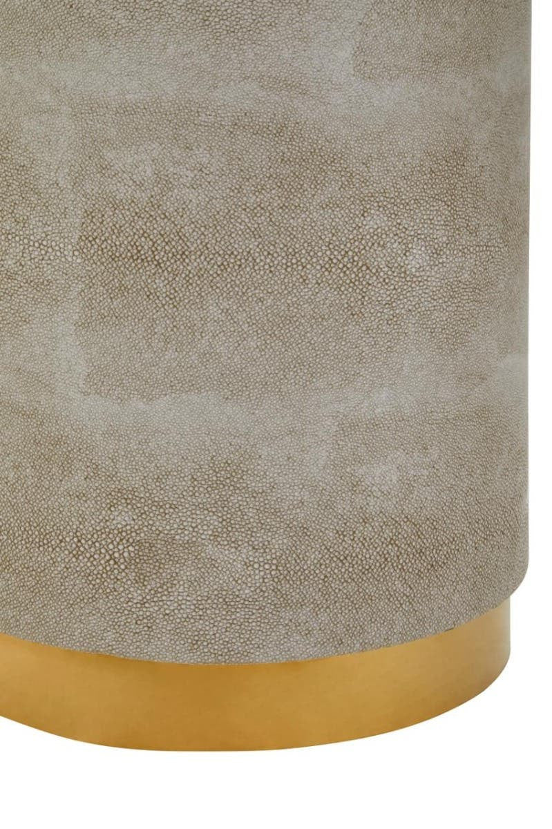 Cadio Shagreen Effect Round Stool and Side Table