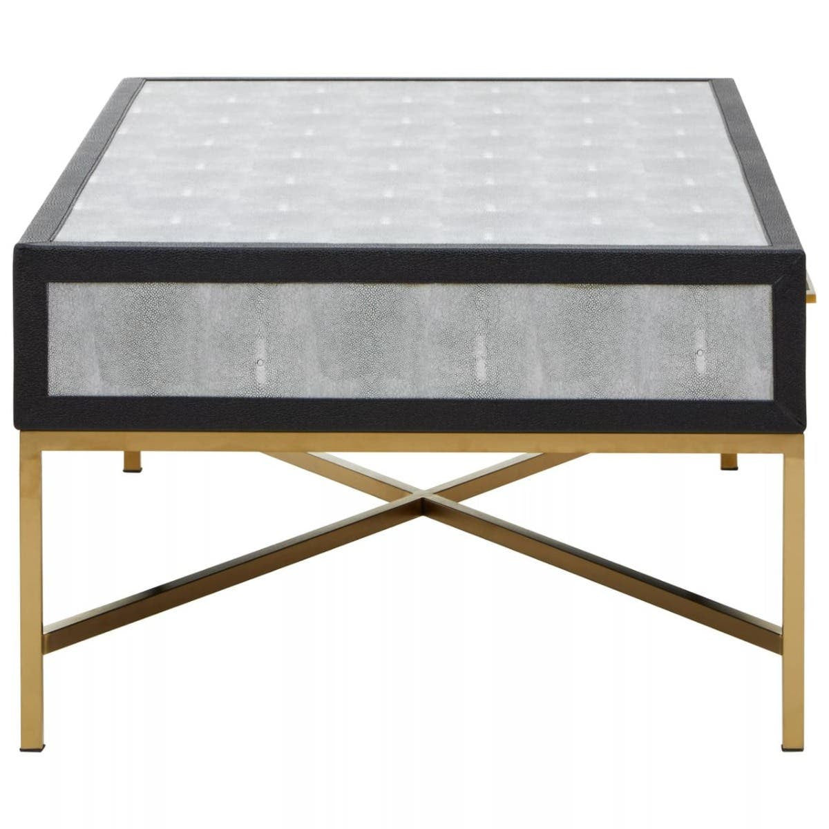 Cadiz Grey Shagreen Effect Coffee Table with 2 Drawers
