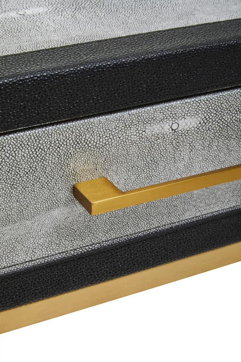 Cadiz Grey Shagreen Effect Console Table with 2 Drawers