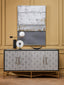 Cadiz Grey Shagreen Effect 4 Door Sideboard