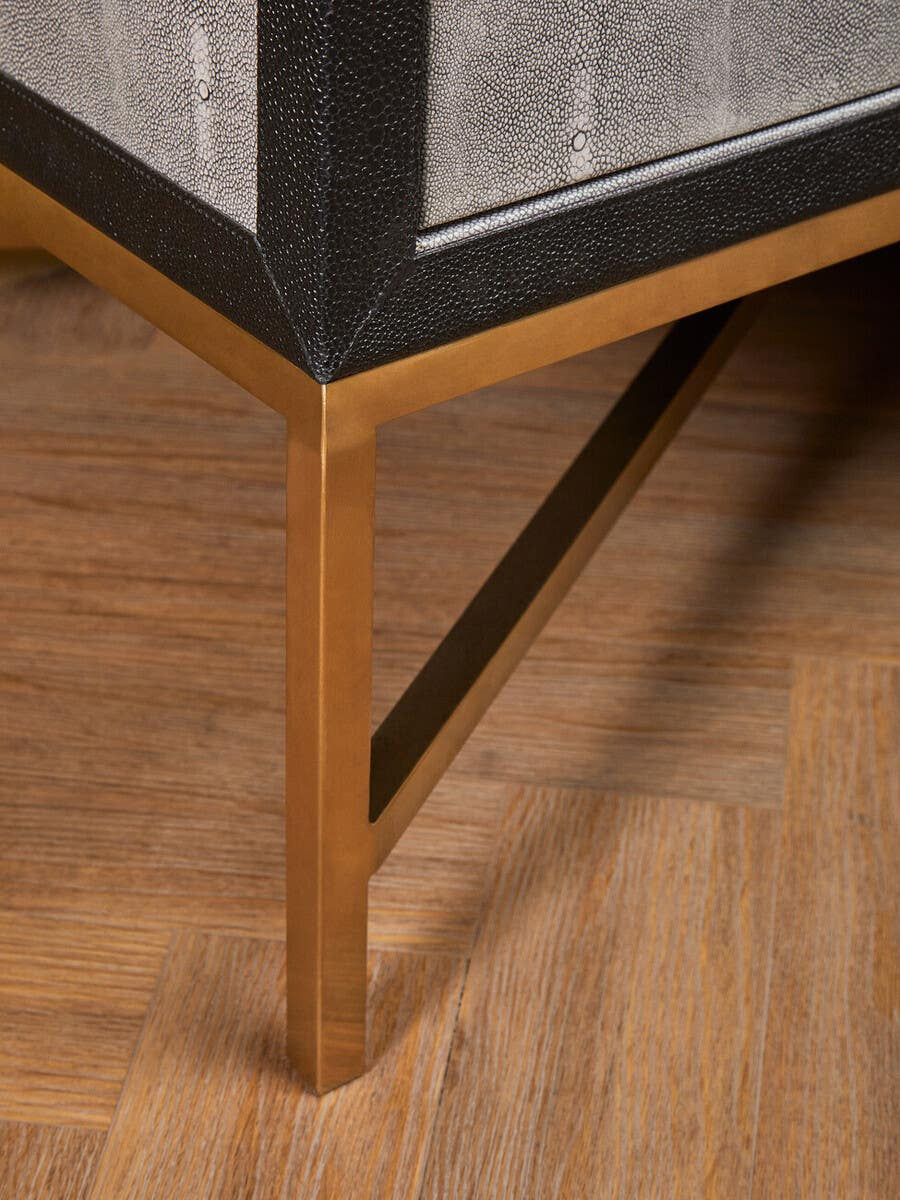 Cadiz Grey Shagreen Effect 4 Door Sideboard