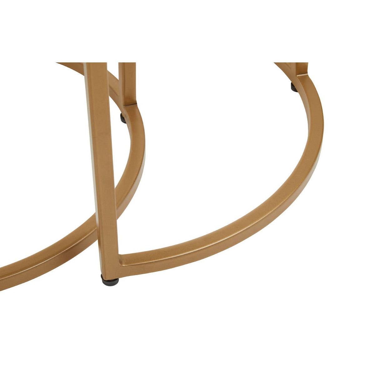 Varana Nest Of Two Half Moon Black Marble Top Tables