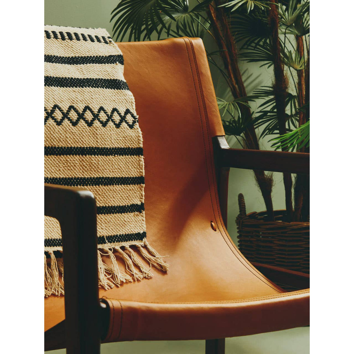Inca Antique Brown Leather Sling Chair