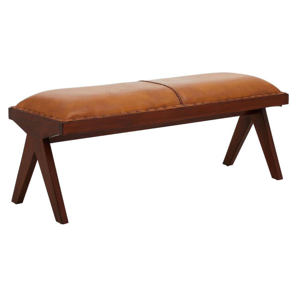 Inca Tan Leather Bench