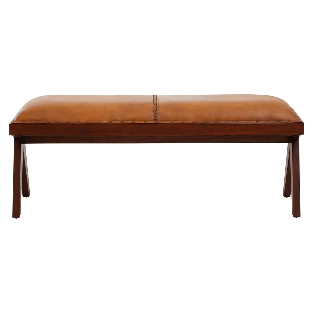Inca Tan Leather Bench