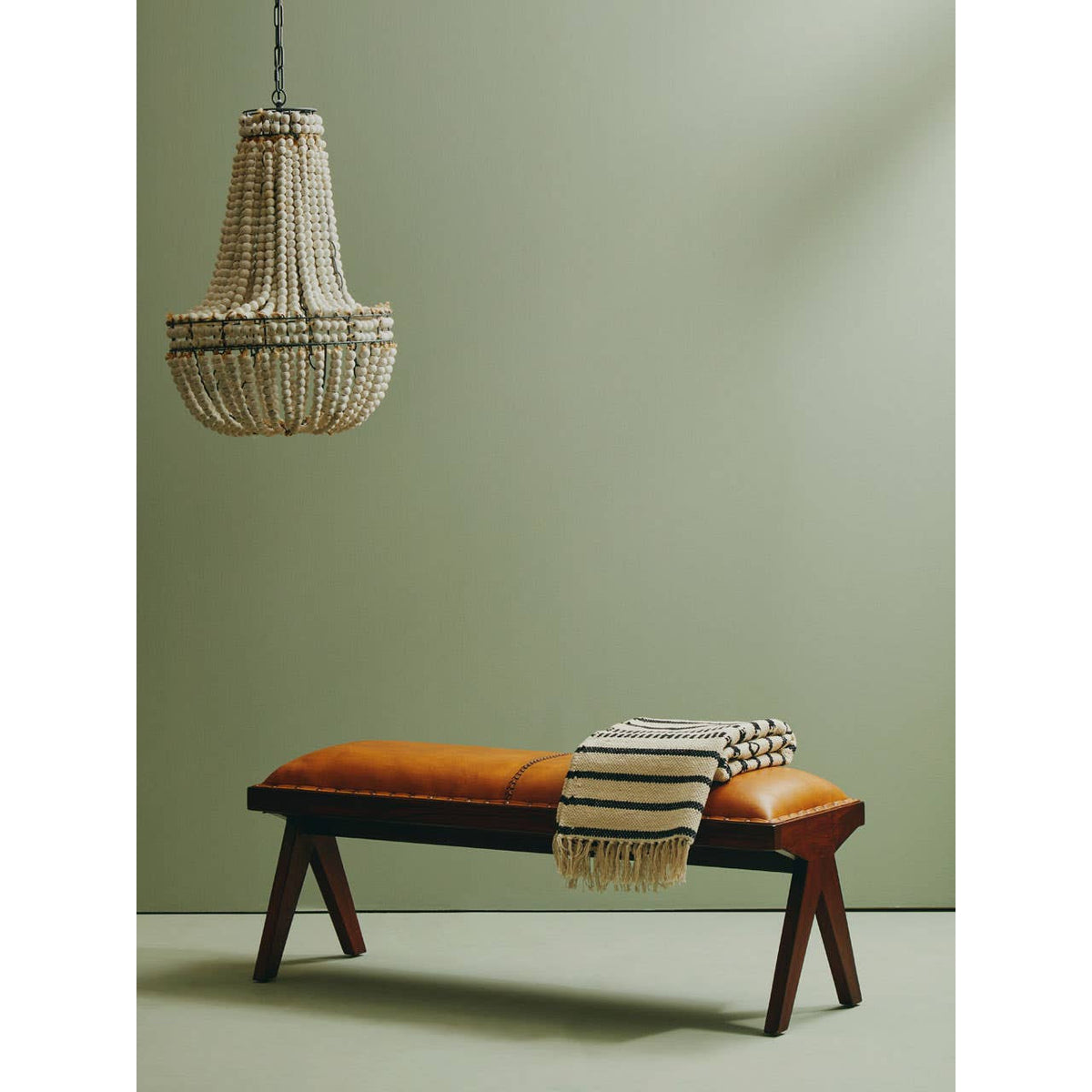 Inca Tan Leather Bench
