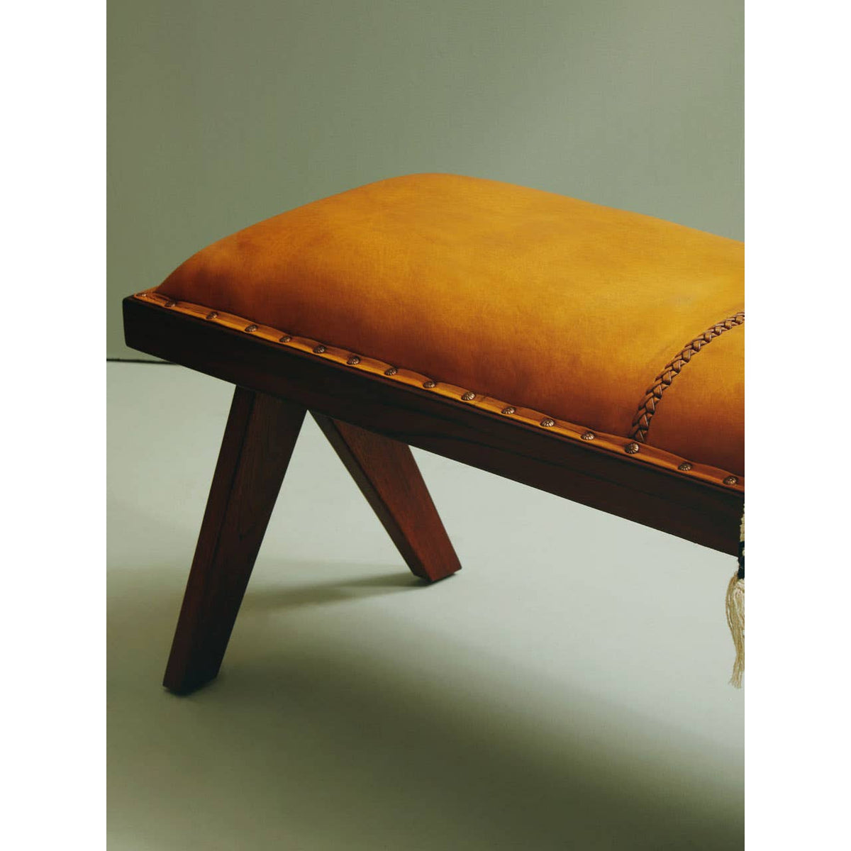 Inca Tan Leather Bench