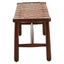 Inca Tan Leather Lattice Design Bench