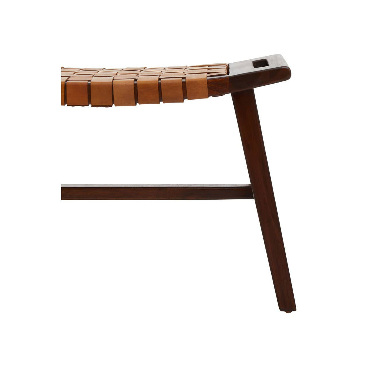 Inca Tan Leather Lattice Design Stool