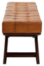 Inca Brown Leather Bench with Cedarwood Base