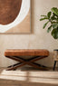 Inca Brown Leather Bench with Cedarwood Base
