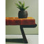 Inca Brown Leather Bench with Cedar Wood Angular Base