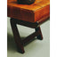Inca Brown Leather Bench with Cedar Wood Angular Base
