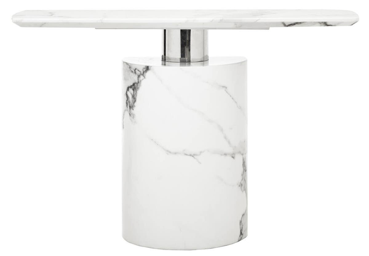 Sesto White Marble Console Table